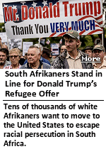 Afrikaners, the descendants of mainly Dutch, French, and German settlers who came to South Africa in the 1600s, have been gathering regularly at the embassy since U.S. President Donald Trump signed an executive order cutting aid to South Africa, accusing the country of ''race-based discrimination, including racially discriminatory property confiscation'' and a ''shocking disregard of its citizens' rights.''